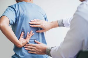 back Doctor consulting with patient Back problems